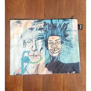 LOQI Basquiat and Warhol Pouch Jean Michel Art Zippered Bag 12x10 in Dos Cabezas